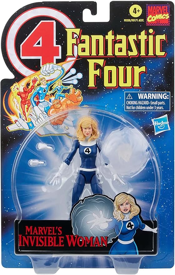 Marvel Legends Series Retro Fantastic Four Marvel's Invisible Woman 6-inch Action Figure Toy, Includes 3 Accessories , Blue