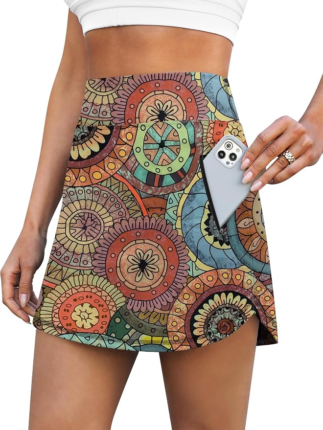 LouKeith Golf Skirts for Women Tennis Skirt with Zipper Pockets High Waisted Running Casual Athletic Skorts Built-in Shorts