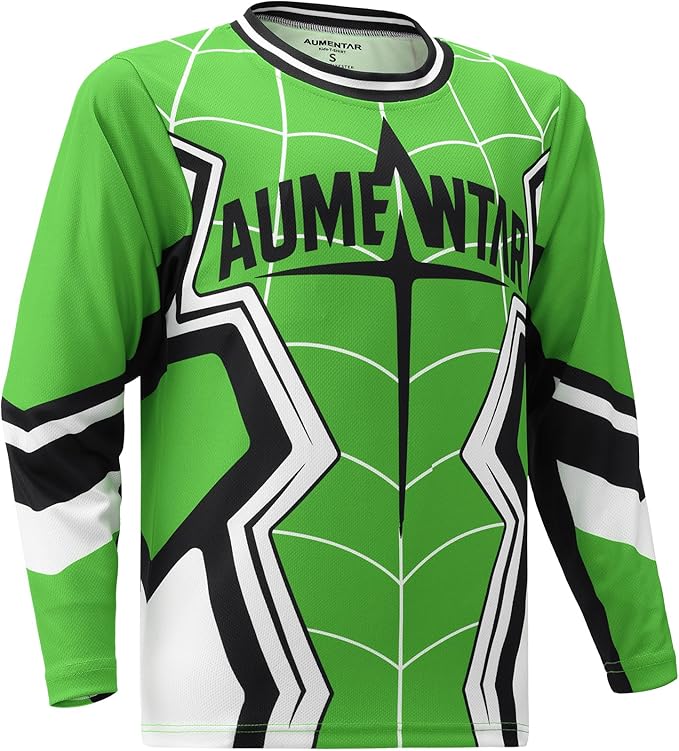 Kids Cycling Jersey Long Sleeve Dirt Bike Motocross Shirt, BMX Off-Road Racing Clothing