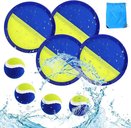 Kids Toys Toss and Catch Game Set, Ball Sports Games with 4 Paddles 4 Balls and 1 Storage Bag, Classic Outdoor Games, Beach Games, Yard Games Suitable for Kids Gift Ideal