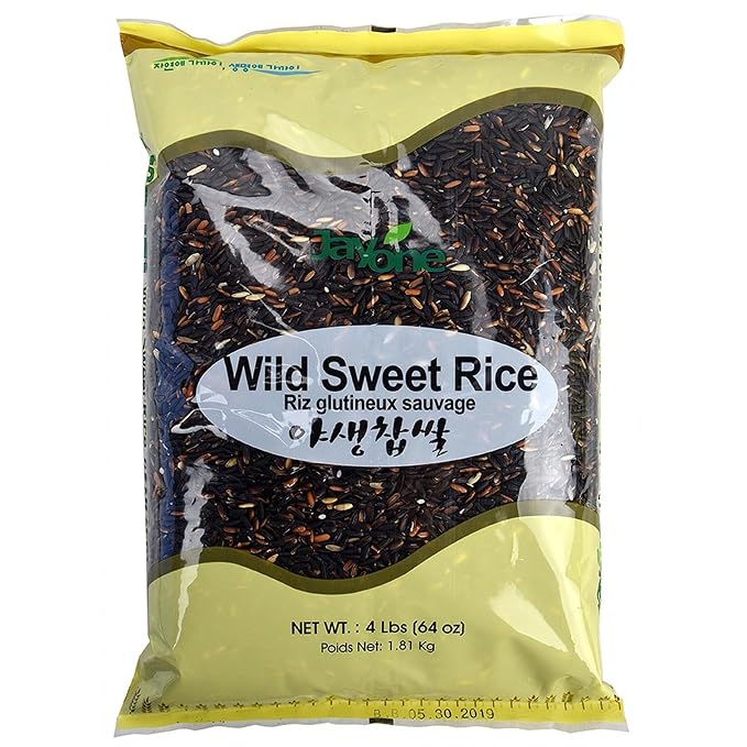 Jayone Wild Sweet Rice, 4 lb, Black Glutinous Rice, Black Sweet Rice, Purple Sticky Rice for Multigrain Rice, Porridge, Desserts, and Everyday Cooking
