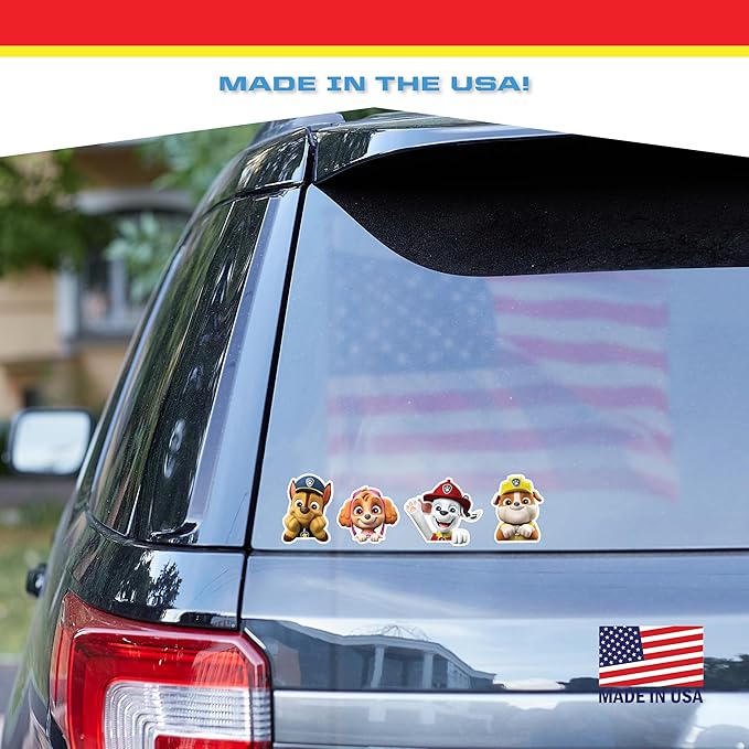 WALL PALZ Nickelodeon Paw Patrol Peeking Vinyl Decals - Set of 4 - Officially Licensed for Kids and Adults - Wall, Car, Water Bottle, Skateboard