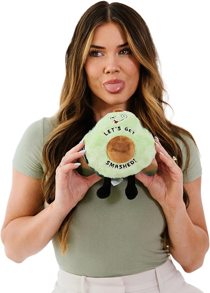 Avocado Plushie - Let's Get Smashed Punny Plush, Gift for Avocado Lovers, Funny Plush Toy for Gifting