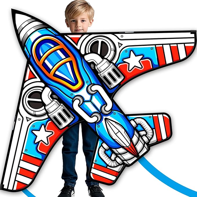 Fighter Kite Set, Suitable for Children Aged 8 to 12, Adults, Easy-to-Fly and Easy-to-Assemble Kite Suitable for Beginners