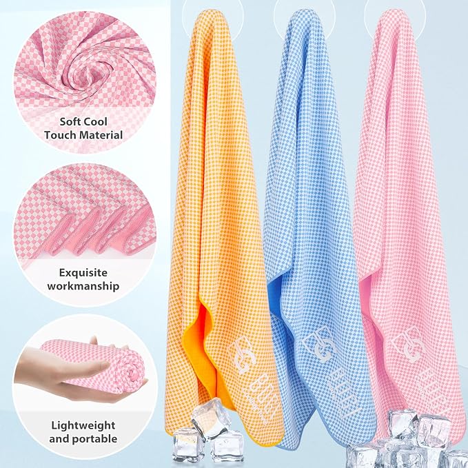 BOGI Cooling Towels for Neck and Face, Soft Breathable Cool Towel for Instant Cooling Stay Cool for Yoga, Sport, Gym, Camping, Running & More Activities