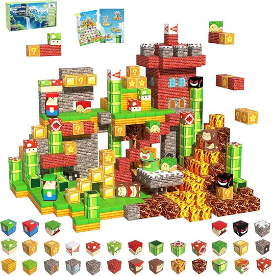 Magnetic Blocks-100PCS Magnetic Building Blocks for Kids Ages 4-8,Magnet Cubes Building Blocks, Magnet Cubes Toddler Kids Toys, Sensory STEM Toys for 3+ Year Old Boys Girls Christmas Birthday Gifts