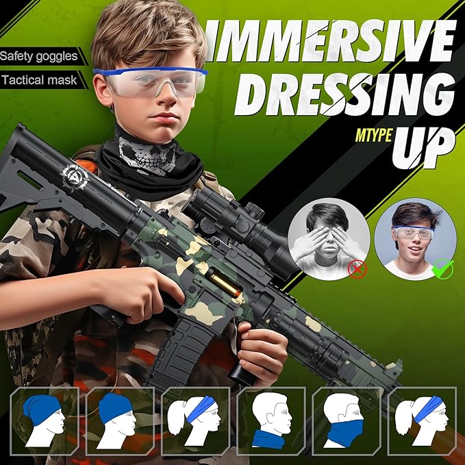 Toy Gun with Soft Bullets Shell Ejecting, Manual Foam Blasters Guns with 60 Bullets, Toy Gun Birthday Gift, Green
