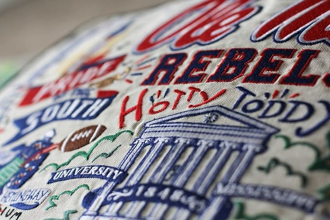Catstudio University of Mississippi (Ole Miss) Collegiate Embroidered Decorative Throw Pillow