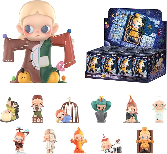 POP MART Zsiga We All are Kids Series Figures, 12PCs Zsiga Blind Box Figures, Random Design Action Figures Collectible Toys Home Decorations, Holiday Birthday Gifts, Whole Set
