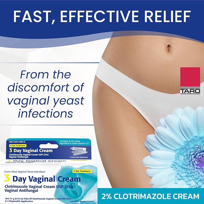 Clotrimazole 3 -Day Vaginal Cream - 0.74 Oz (PACK OF 3)