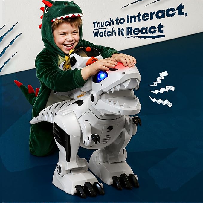 Ruko 8809 Remote Control Robot Dinosaur Toys for Kids, Large Rechargeable Jurassic Toys, STEM Programmable Interactive with Sound Effects, Birthday Gifts for Boys & Girls Age 3 4 5 6 7 8