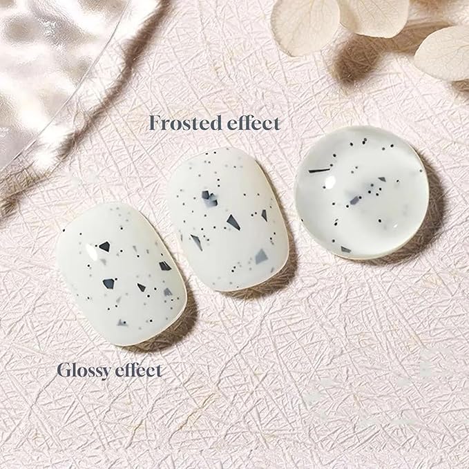 NovaCharm White Nail Polish - Glitter White Nail Polish with Sequins - Air Dry Quick Confetti Pop Holographic Nail Varnish - Chip Resistant Fingernail Polish Gel for Women Manicure DIY