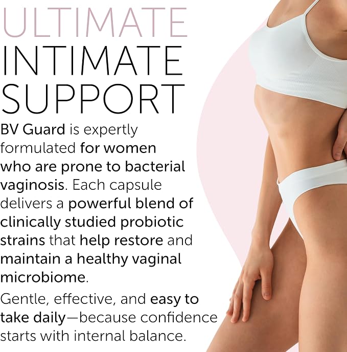 Bacterial Vaginosis Symptoms Relief for Women | Natural Homeopathic Supplement for Odor, Itching, Discharge, BV, and Vaginal Microbiota Imbalance | 60 Capsules for pH Balance and Daily Support