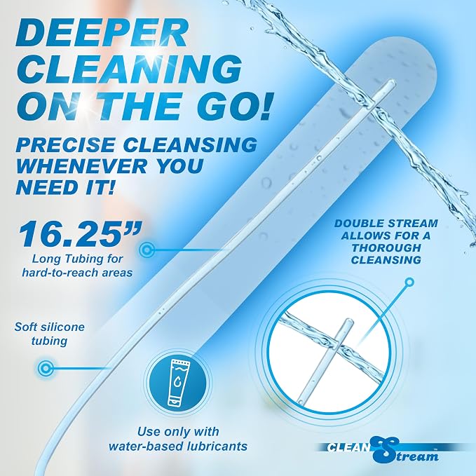 Cleanstream 300 Ml Enema Syringe With Tube For Anal Cleansing. Tapered Tip For Easy Insertion - 300 Ml, Clear