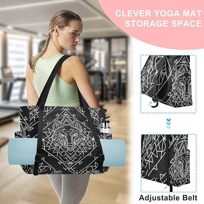 MCHIVER Yoga Bag for Women Men Large Yoga Mat Bag with Adjustable Strap Workout Bags Totes for Pilates Yoga Travel