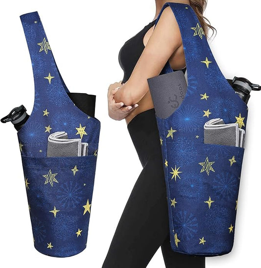 Yoga Mat Bag - Long Tote with Pockets - Holds More Yoga Accessories - Yoga Bag Fit Most Size Mats - Yoga Mat Carrier