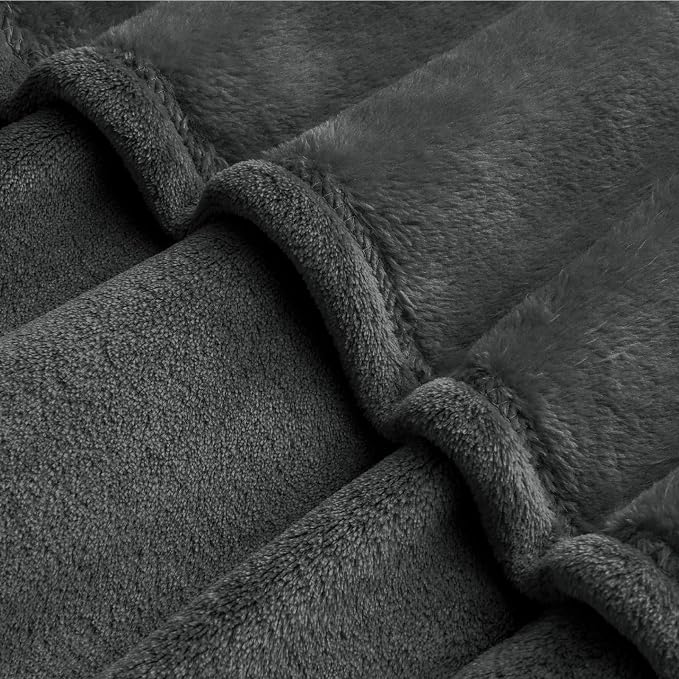 BEDELITE Fleece Blanket Soft Oversized Bed Blanket Charcoal Grey 120"x120" | Ultra Soft Plush Fleece, Lightweight Warmth, All Season Comfort, Fade Resistant, Machine Washable, Perfect for Sharing