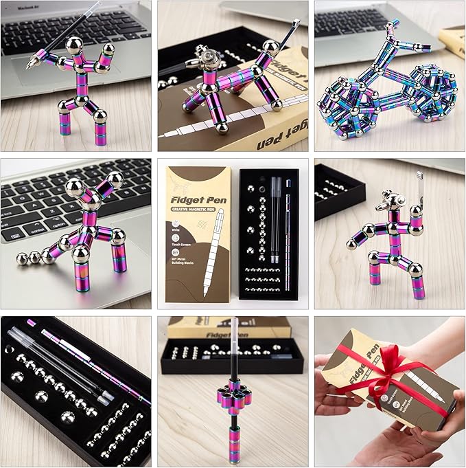 Juboury Magnetic Fidget Pen, Decompression Magnetic Toy Pen, Stress Relieving Gift for Adults Kids Teens, Novelty Toy for 10 11 12 13 14 Year Old Boys