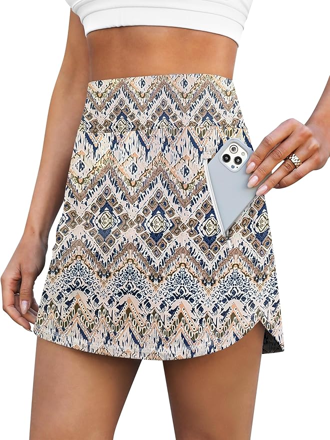 LouKeith Golf Skirts for Women Tennis Skirt with Zipper Pockets High Waisted Running Casual Athletic Skorts Built-in Shorts