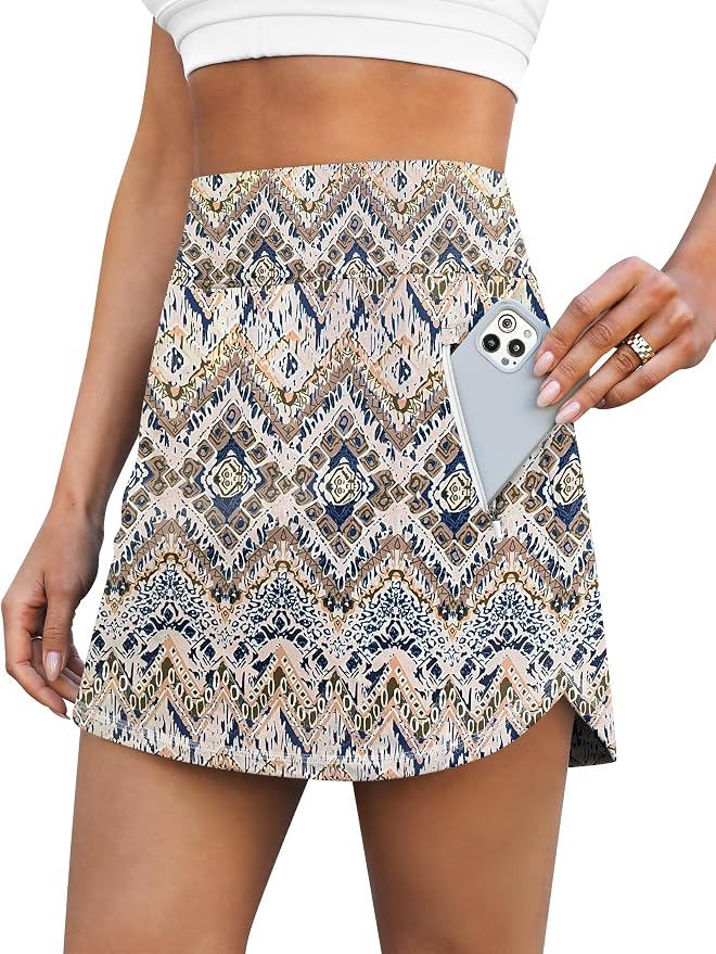 LouKeith Golf Skirts for Women Tennis Skirt with Zipper Pockets High Waisted Running Casual Athletic Skorts Built-in Shorts