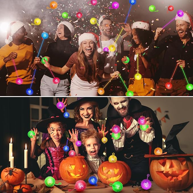 36PCS Light Up Ball, Bouncy Balls for Kids, 6 Colors Flashing Squeaky Ball, 2.55inch Light Up Toys, Balls for Toddlers 1-3, Glow in The Dark Party Favors for Teens, Adults, Children