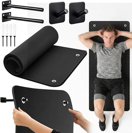 Briwooody Hanging Yoga Mat, Exercise Mat Non Slip Thick for Women and Men, Tear-resistant Fitness Pad with Reinforced Holes for Home Gym, Yoga, Pilates,stretching