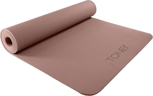 TONE Fitness Yoga Mat 1/4" Thick Non Slip Exercise & Pilates Mat for Home Workouts with Carrying Strap | Multiple Options