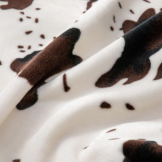 BEDELITE Fleece Blanket Soft Plush Twin Size Blanket Brown Cow 60"x80" | Ultra Soft Fleece, Plush Microfiber, Lightweight Warmth, All Season Comfort, Western Decor, Machine Washable, Couch Sofa Bed