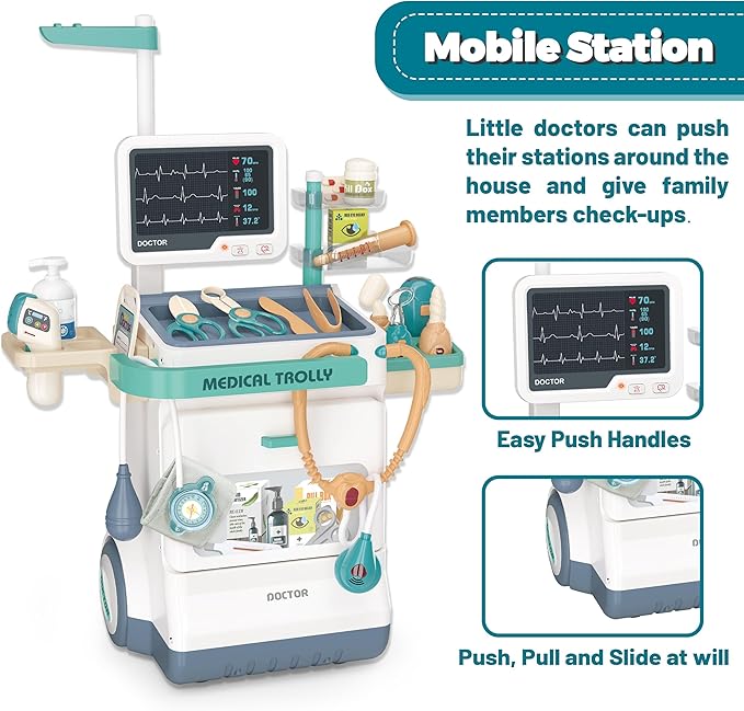 Deluxe Doctor Kit for Kids - 26 Piece Pretend Medical Station Toy Set with Play Stethoscope and Medical Instruments - Perfect Role Play Gift for Toddlers and Young Children