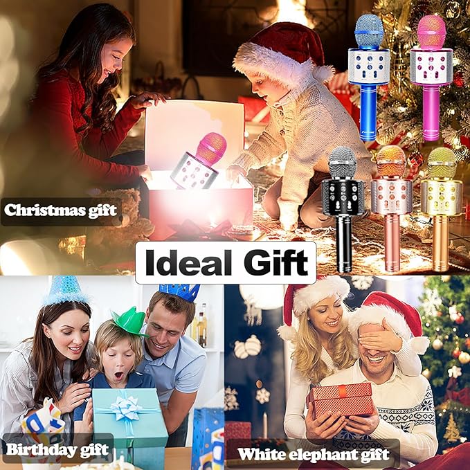Microphone for Kids Karaoke Micorphones Adult Wireless Bluetooth Karaoke Machine Birthday Gift for Girls Boys Kids Toys for Teens All Ages 3 4 5 6 7 8 9 10 11 12 Year Old