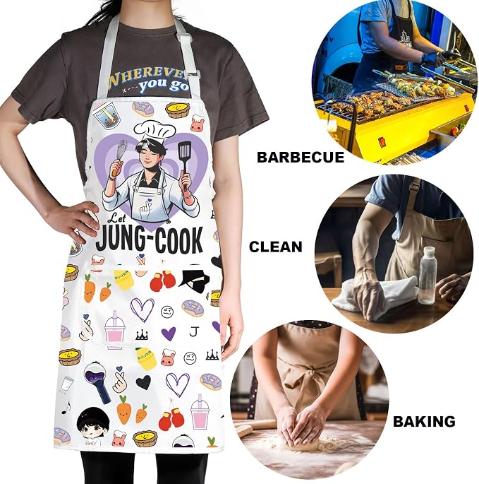 JNIAP Korean Group Kitchen Apron Korean Group Fans Gifts Korean Group Kitchen Gifts Korean Music Lover Gift