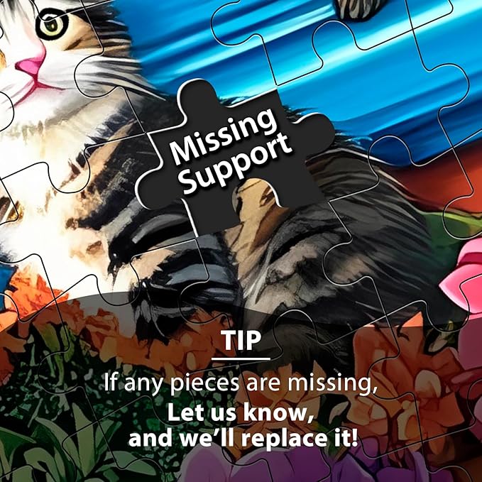 Jigsaw Puzzles for Adults 300 Pieces, Flower Cat Puzzle 300 Pieces for Adult Interlock Perfectly No Dust, Challenging Puzzles Home Decor Birthday Gift Toy for Men Women Kids Seniors (20.5"x15")