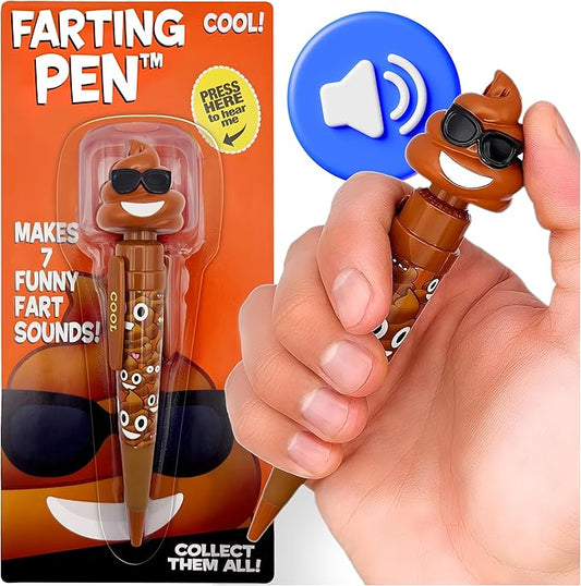 Farting Poop Pen with Multiple Funny Sounds - Perfect Halloween Games & Novelty Gift for Teens, Kids & Boys - Pen & Prank Toy for Halloween Parties, Games & Family Fun All Day (Sunglasses)