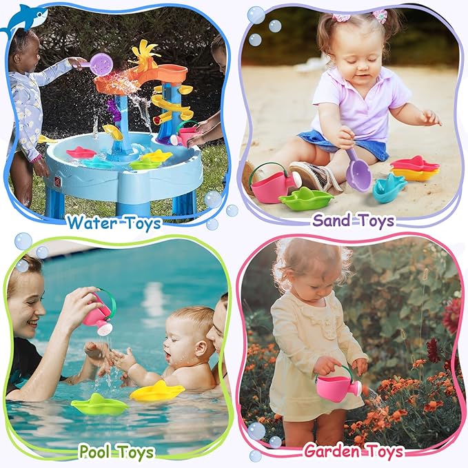 Fajiabao Baby Bath Toys for Kids Ages 1-3 Toddler Bath Toys Mold Free for 12+ Months Bathtub Beach Sand Pool Water Table Toys for 1 2 3 4 5 6 Years Old Girls Boys Gifts (6 PCS)