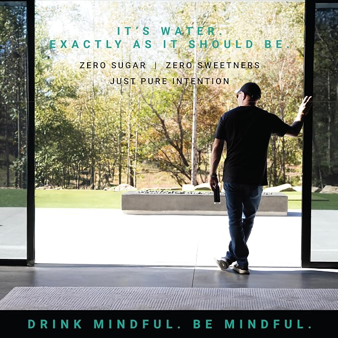 Mindful Sparkling Water by Shawn Ryan, Carbonated Water and Celtic Salt, Sugar Free Beverage with Natural Electrolytes, Zero Calories, Clean Hydration, No Sweeteners, Unflavored, 12 FL OZ (12 Pack)