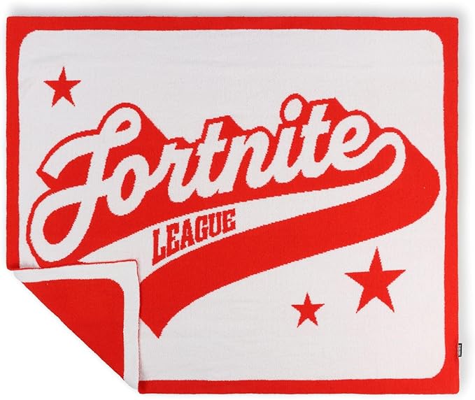 Jay Franco Kids Feather Knit Blanket – 50" x 60" Inch Soft & Cozy Plush Throw for Bedroom & Couch Décor, Official Licensed Product, White - Fortnite