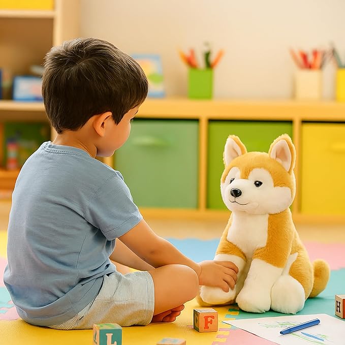 Japanese Akita Shiba Plush Toy Stuffed Animal, Cute Soft and Cuddly, for All Age, 13"