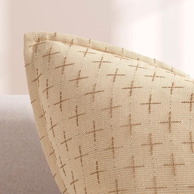 12x20 Pillow Covers Set of 2 Soft Polyester Textured Pillow Covers with Stylish Flange Edge Cozy Farmhouse Throw Pillows for Couch Bed Sofa Living Room