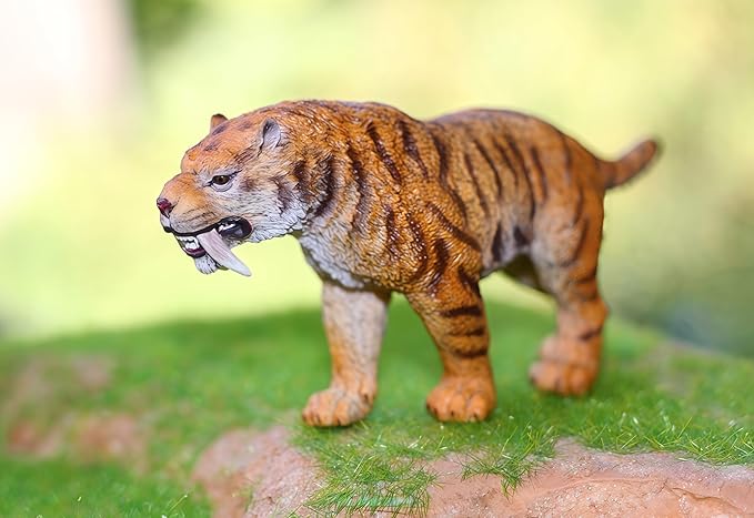 Gemini&Genius Smilodon Toy Figure for Kids, Saber-Toothed Tiger Animals Action Figure Toys for Kids (Smilodon)