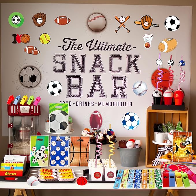 122PCS Sports Party Favors Set Ball birthday Party Supplies School Stationery Sports Party Team Gift Fillers School Classroom games Rewards Supplies