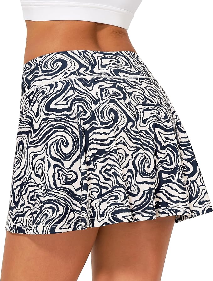 Stelle Women's Tennis Golf Skirts High Waisted with Pockets Inner Shorts for Athletic Skorts Sports Running Pickleball