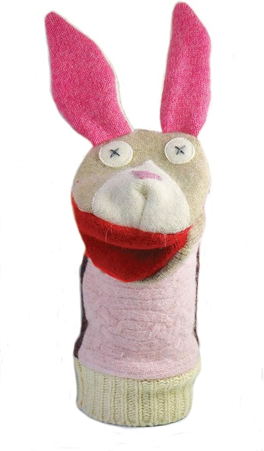 Cate & Levi - Wool Puppet Sets - Made in Canada - Movable Mouths - Safe for All Ages (Set of 2 - Bunny, Butterfly)
