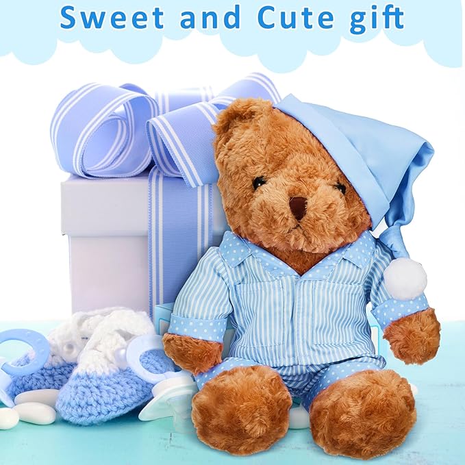Civaner Stripe Bear Clothes Stuffed Animal Clothes 12 -16 Inch Build a Lovely Stuffed Animal Costumes and Accessories Fit, Bear is Not Included(Blue)