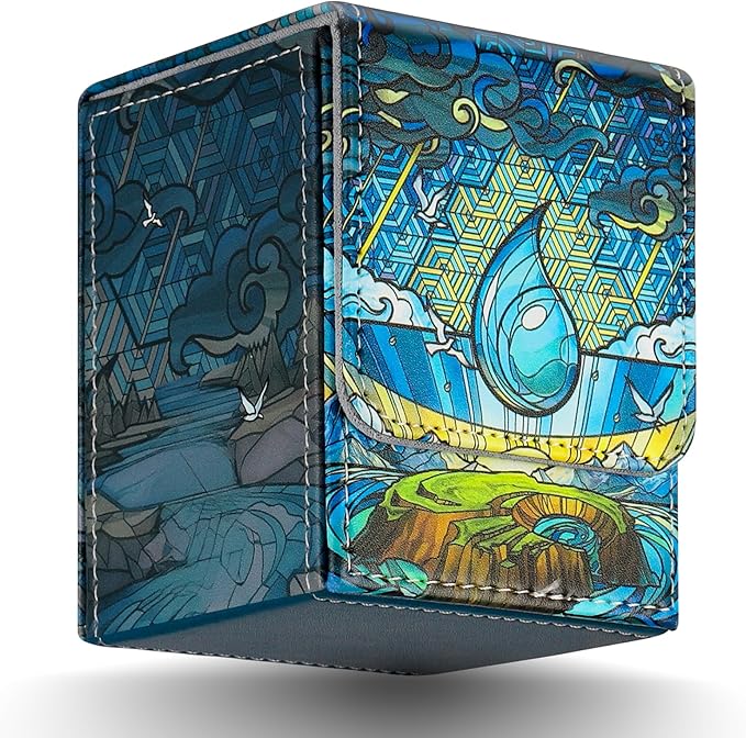 Card Deck Box for MTG Card Storage Box Holds 100 Plus Single Sleeved Cards with Trading Cards Games TCG Yugioh etc. (Light Blue)