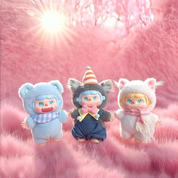 QOI Plush Blind Box Keychain with Vinyl Face– Random Collectible Action Figure, Cute Home Decor, Unique Holiday & Birthday Gift (Single Box)