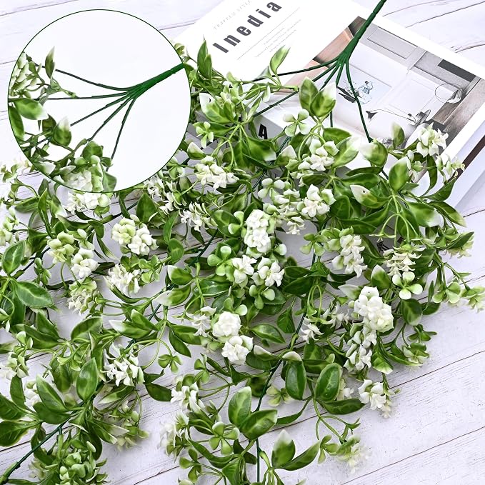 Waipfaru 8Pcs Fake Hanging Plants, Faux Ivy Fake Vines Greenery | UV Resistant Faux Outdoor Plants Ivy Vines for Modern Boho Patio Outdoor Indoor Party Wall Porch Gazebo Aesthetic Decor