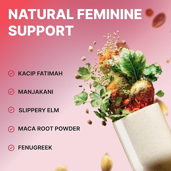Eve's Cycle Vaginal Moisturizer + Tightening Supplement - Slippery Elm for Women, Kacip Fatimah, Manjakani for Vaginal Dryness - 60 Vegan Capsules - Made in USA