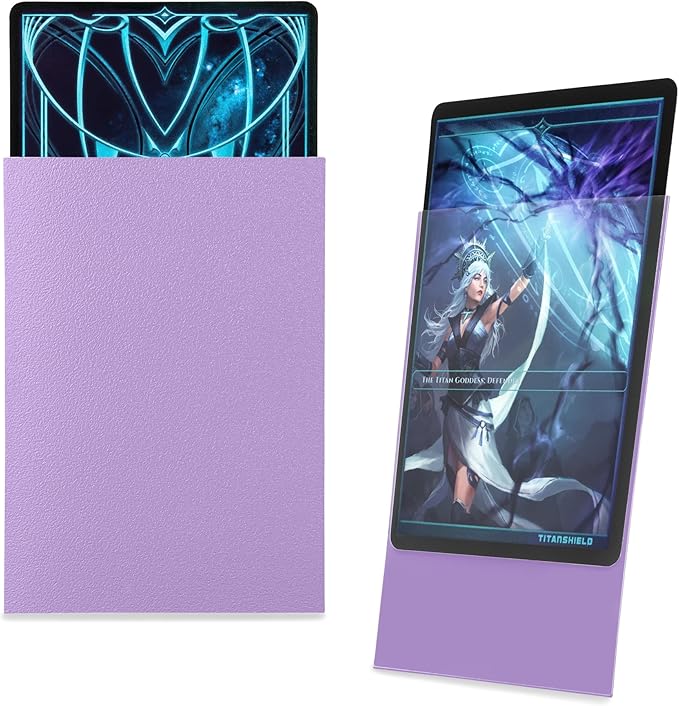 TitanShield Premium Card Sleeves | Compatible with Pokemon, One Piece, Lorcana, Flesh & Blood, & Magic The Gathering MTG | (150 Sleeves - Standard) (1, Lavender, Standard | 66x91mm)