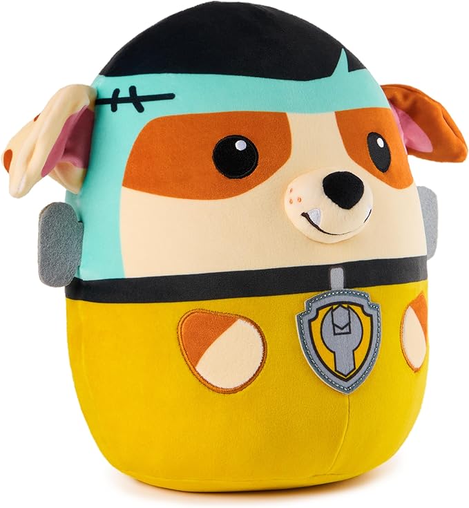 PAW Patrol Franken Rubble Squish Plush, Official Toy from The Hit Cartoon, Special Edition Squishy Stuffed Animal for Ages 1 and Up, 12”
