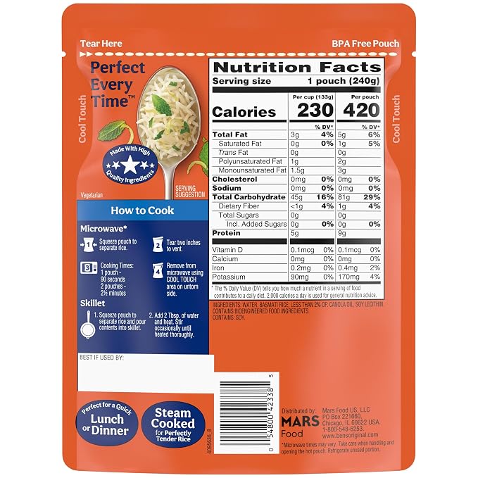 BEN'S ORIGINAL Ready Rice Basmati Rice, Easy Side Dish, 8.5 oz Pouch (Pack of 6)